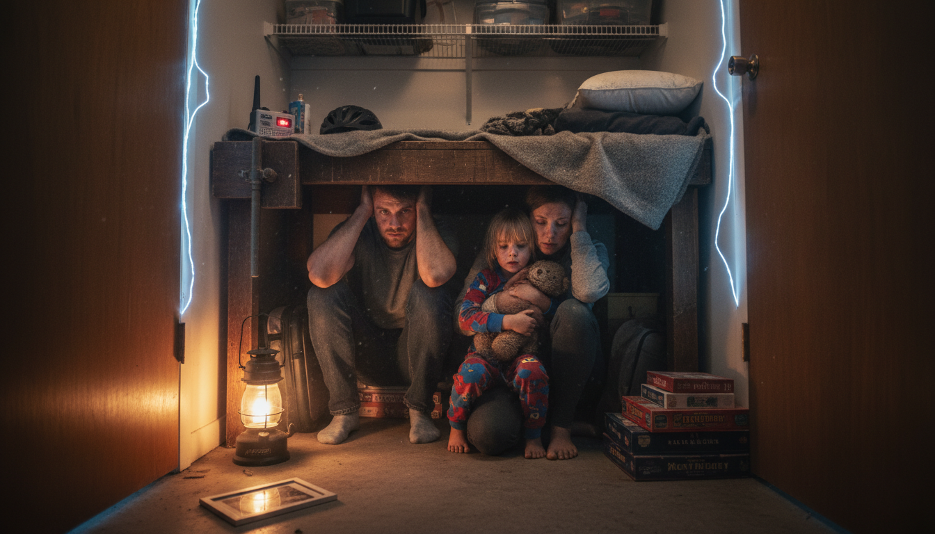 Where to hide in a tornado if there is no basement