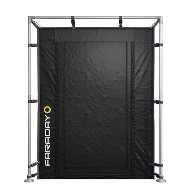 Medium Faraday Tent LX Black RFEMI Shielding Enclosure Room 6 x 6 x 65 detailed construction view demonstrating superior engineering for electromagnetic pulse protection and security