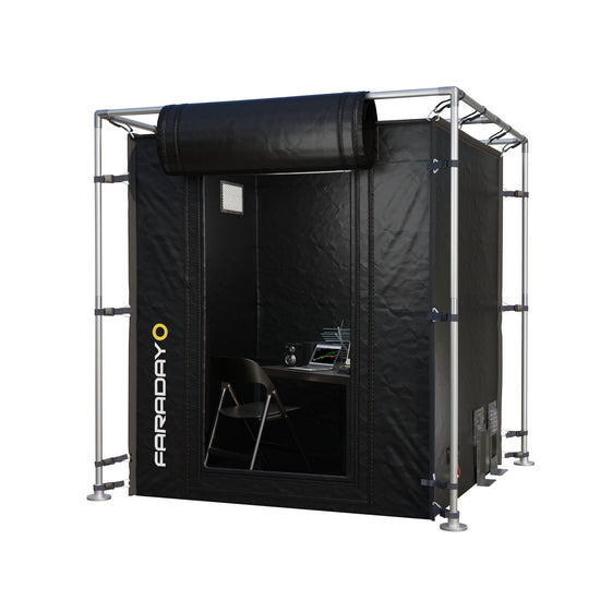 Large Faraday Tent – LX Black RF/EMI Shielding Enclosure Room (7′ x 7′ x 6.5′)