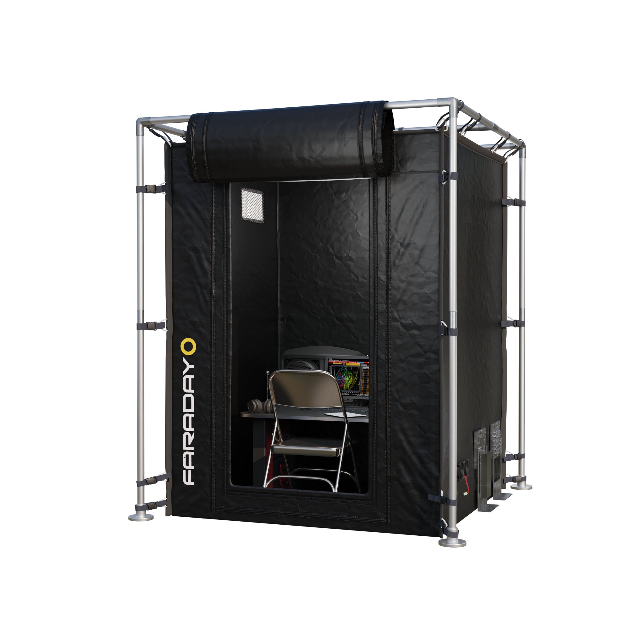 Medium Faraday Tent LX Black RFEMI Shielding Enclosure Room 6 x 6 x 65 supplementary technical documentation with detailed specifications for electromagnetic pulse protection and security