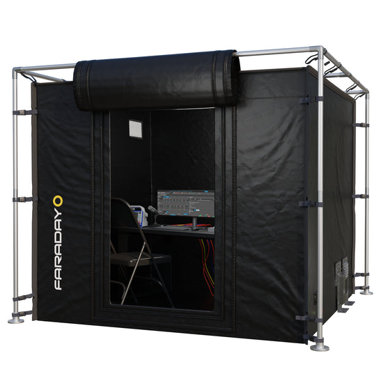 X-Large Faraday Tent – LX Black RF/EMI Shielding Enclosure Room (9′ x 9′ x 6.5′)