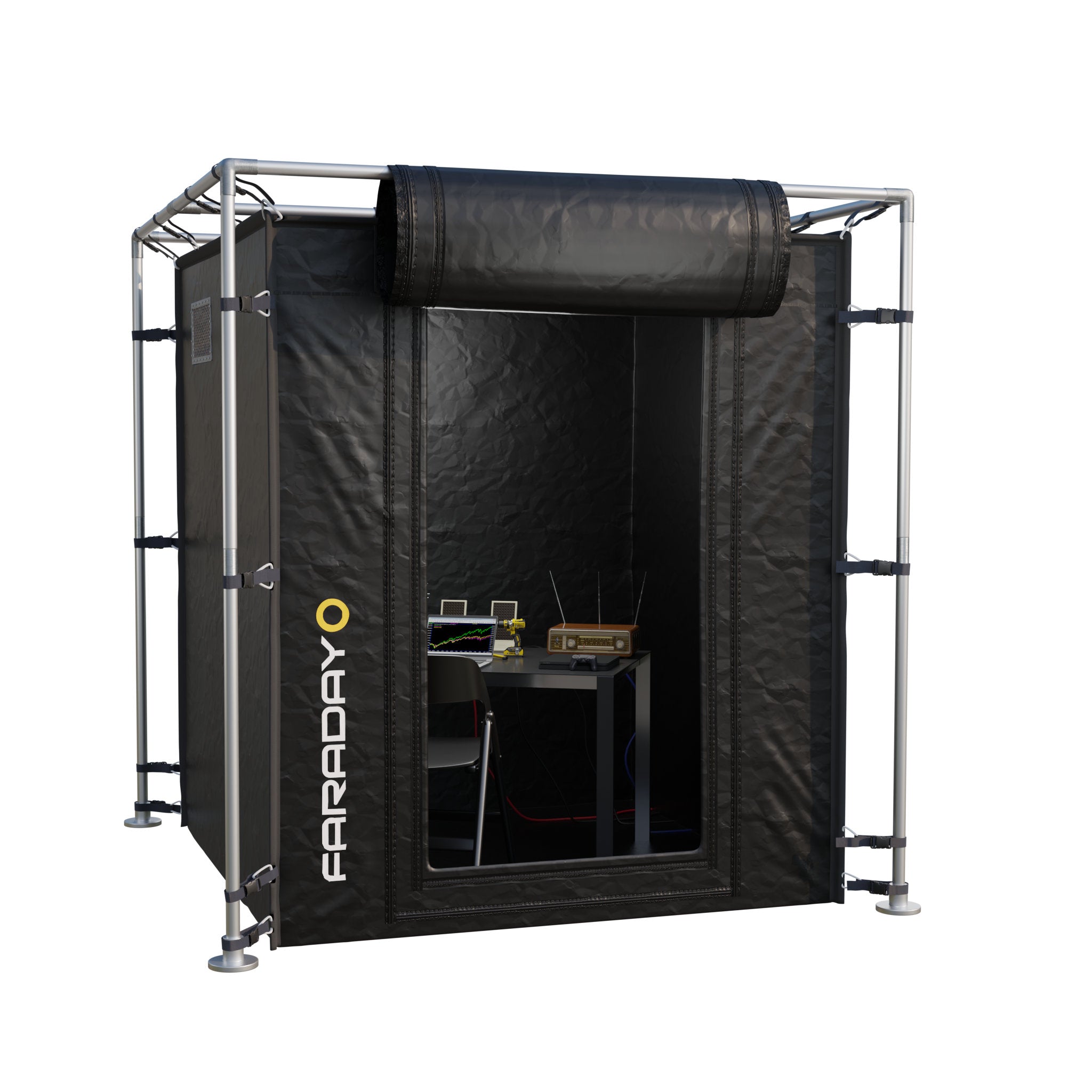 Large Faraday Tent LX Black RFEMI Shielding Enclosure Room 7 x 7 x 65 supplementary technical documentation with detailed specifications for electromagnetic pulse protection and security