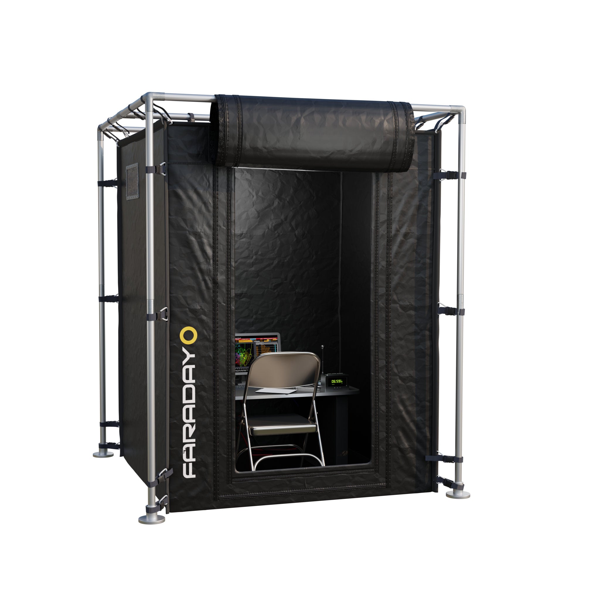 Medium Faraday Tent LX Black RFEMI Shielding Enclosure Room 6 x 6 x 65 primary product showcase highlighting key features and benefits for electromagnetic pulse protection and security
