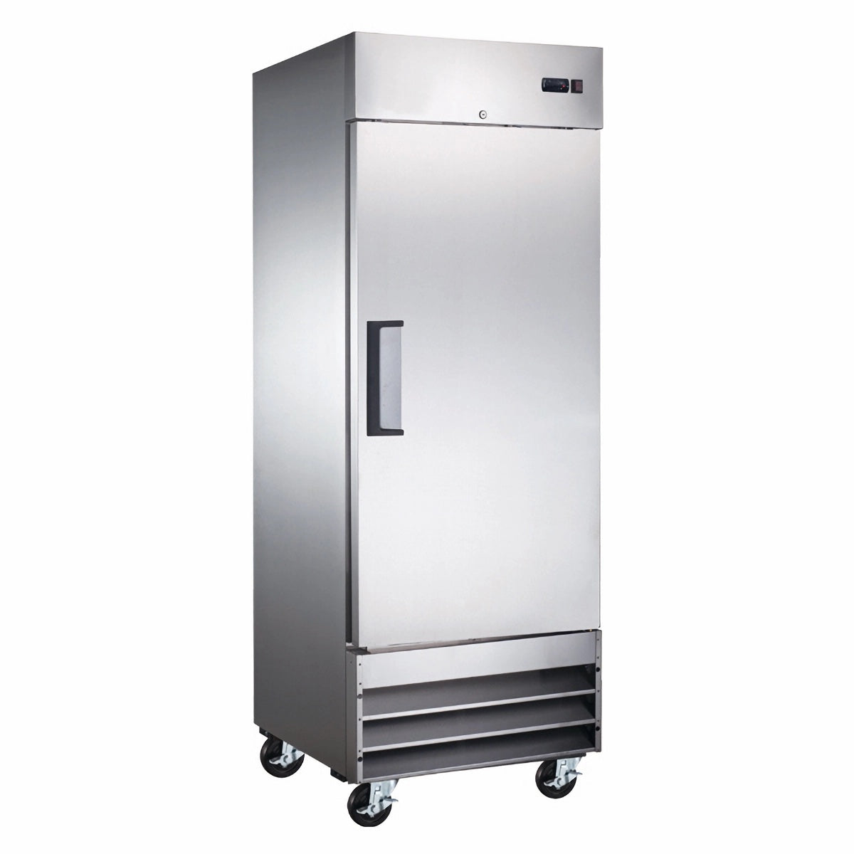 29inch wide Professional Grade Reachin Refrigerator with 1 Door and 23 cu ft capacity main product view showing key features for emergency preparedness