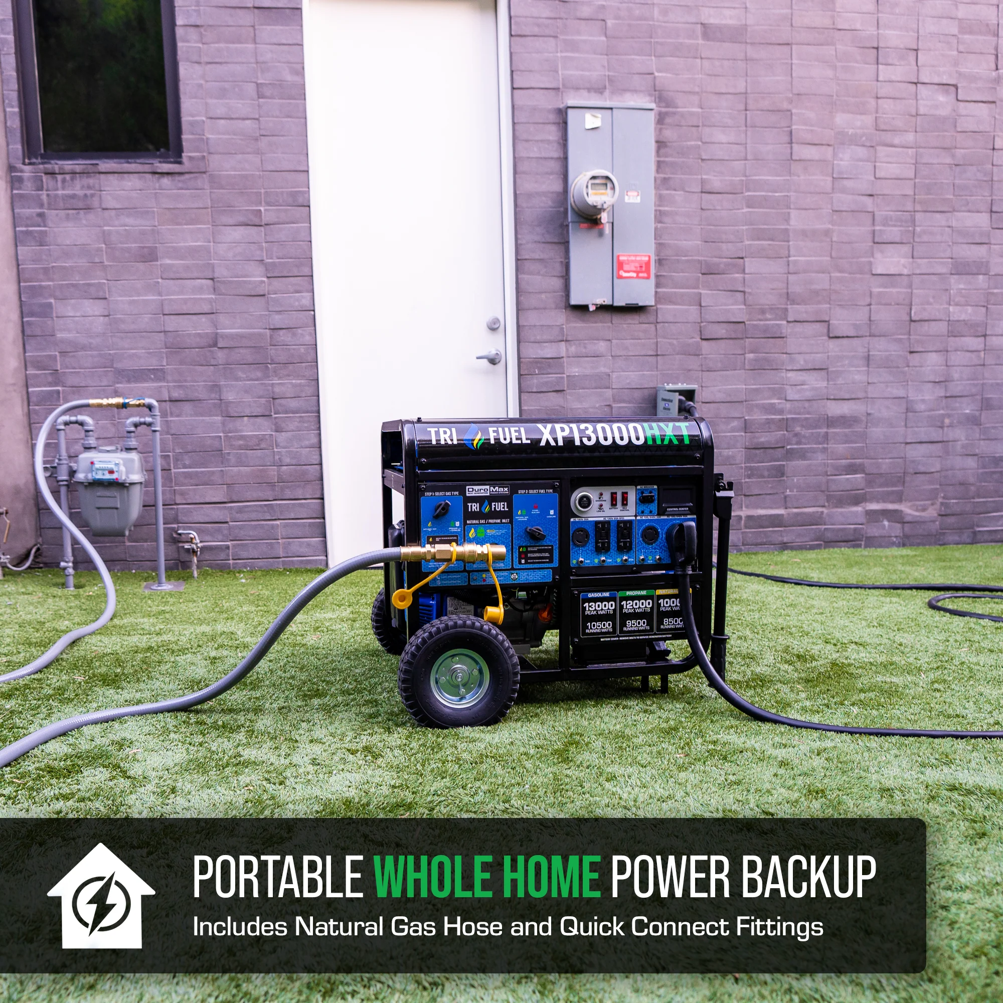 DuroMax XP13000HXT 13000 Watt Tri Fuel Portable HXT Generator w CO Alert supplementary technical documentation with detailed specifications for mobile emergency power generation