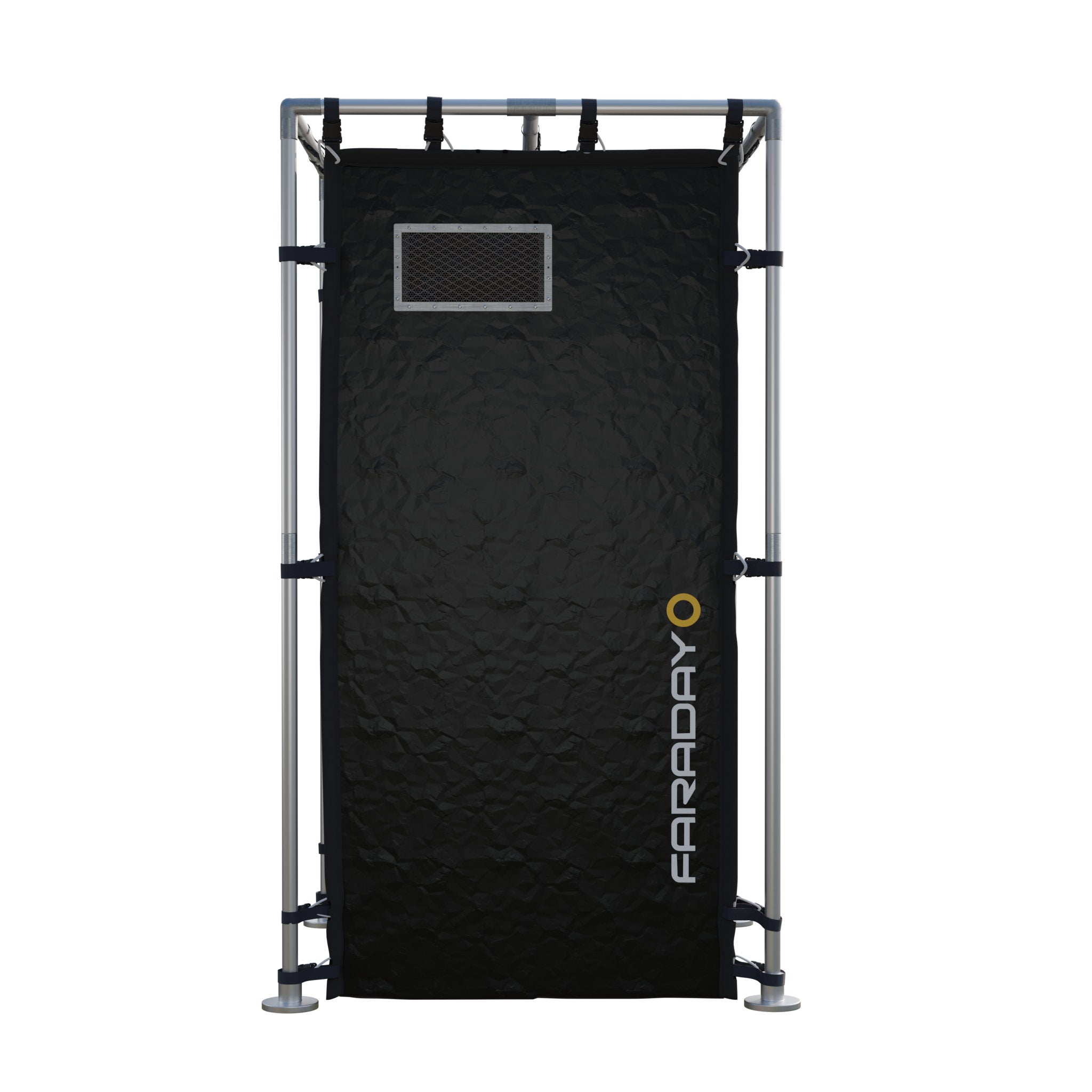Small Faraday Tent LX Black RFEMI Shielding Enclosure Room 4 x 4 x 65 detailed construction view demonstrating superior engineering for electromagnetic pulse protection