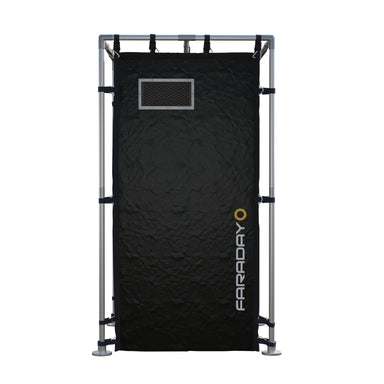 Small Faraday Tent LX Black RFEMI Shielding Enclosure Room 4 x 4 x 65 detailed construction view demonstrating superior engineering for electromagnetic pulse protection