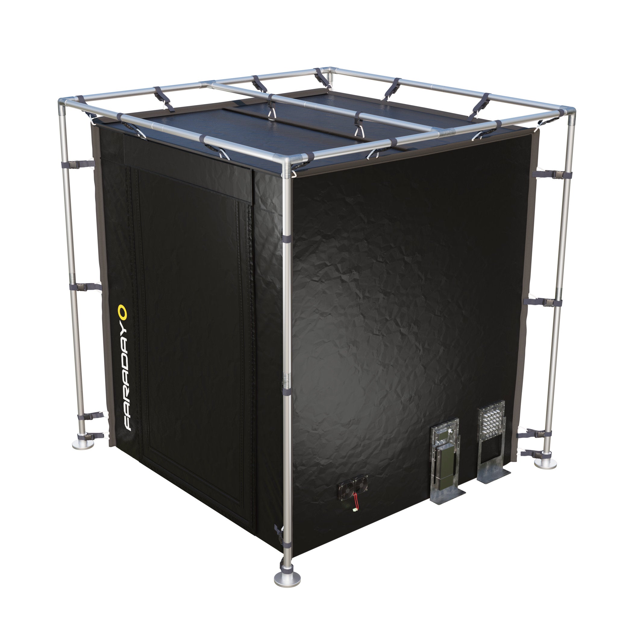 Large Faraday Tent LX Black RFEMI Shielding Enclosure Room 7 x 7 x 65 precision manufacturing detail with quality construction for electromagnetic pulse protection and security