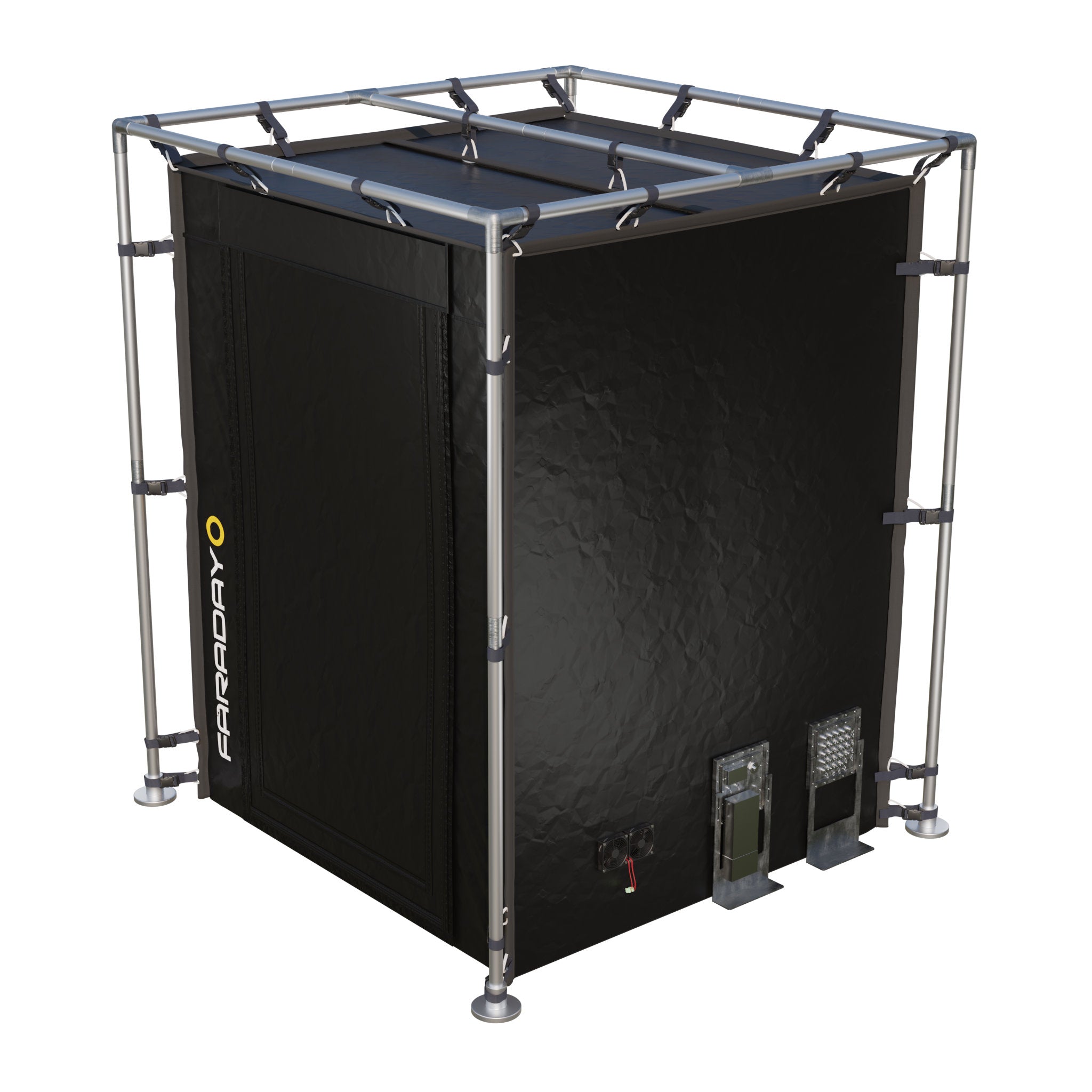 Medium Faraday Tent LX Black RFEMI Shielding Enclosure Room 6 x 6 x 65 precision manufacturing detail with quality construction for electromagnetic pulse protection and security