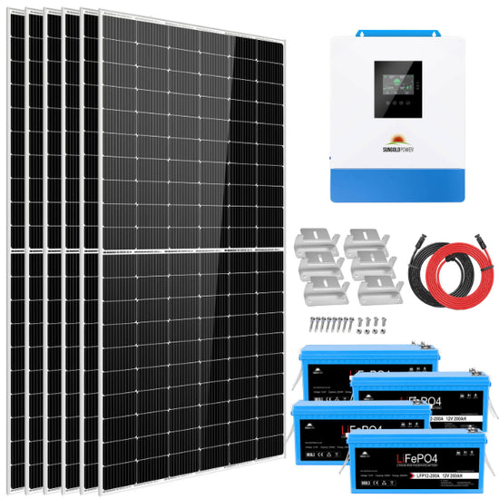 SOLAR SYSTEM 5000W 48V 120V OUTPUT 10.24KWH LITHIUM BATTERY 2700 WATT SOLAR PANEL SGK-5PRO