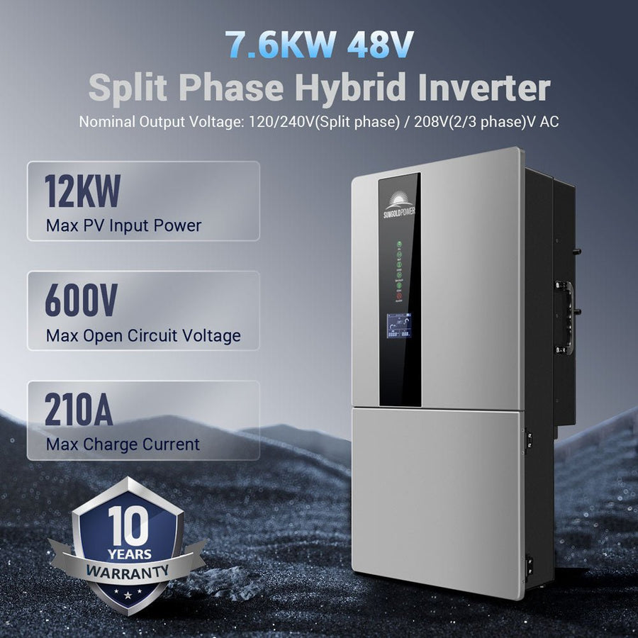SungoldPower 7.6KW Hybrid Inverter - Reliable Power for Preppers