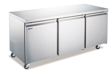 72 Wide Professional Grade Undercounter Three Doors Refrigerator 155 cuft 440 Liters Capacity primary product view showcasing key design features for commercial-grade food preservation