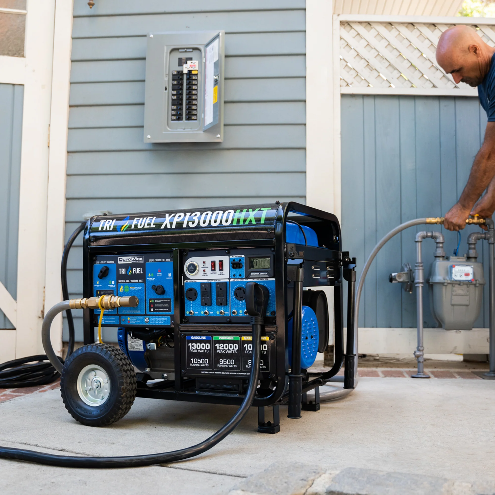 DuroMax XP13000HXT 13000 Watt Tri Fuel Portable HXT Generator w CO Alert supplementary technical documentation with detailed specifications for mobile emergency power generation