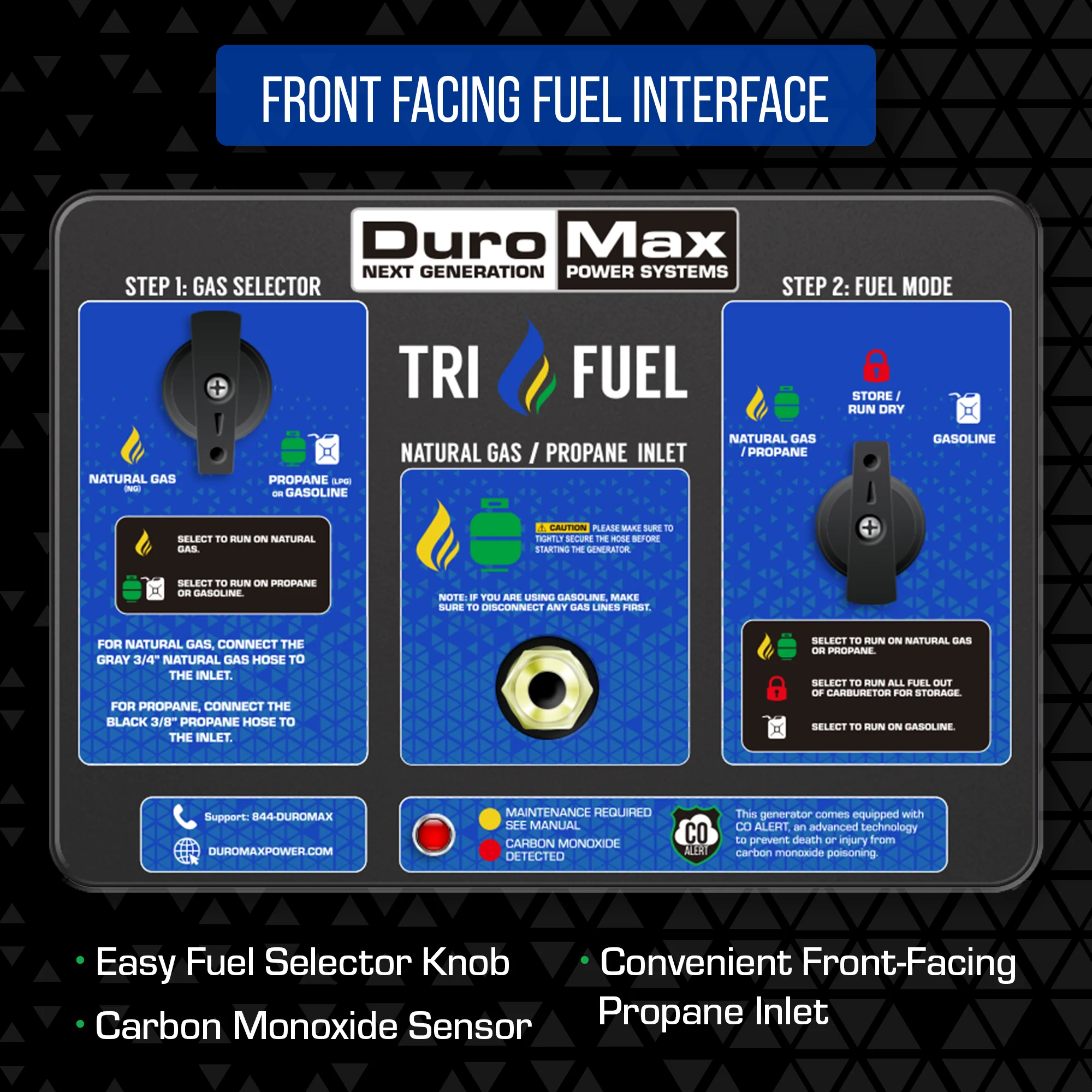 DuroMax XP13000HXT 13000 Watt Tri Fuel Portable HXT Generator w CO Alert supplementary technical documentation with detailed specifications for mobile emergency power generation