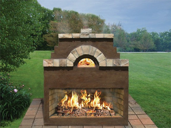 Get the Best of Both Worlds with Caminetto Medeo™ FireplaceOven Combo Kit technical component view with connection specifications for professional emergency preparedness applications