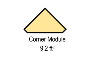 Hide-Away® Storm Shelter Stationary Corner Unit square footage