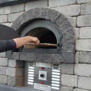 CBO 750 Hybrid Pizza Oven DIY Kit DualFuel Wood or Natural Gas for Perfect Pizzas supplementary technical view with additional specifications for authentic artisan outdoor cooking