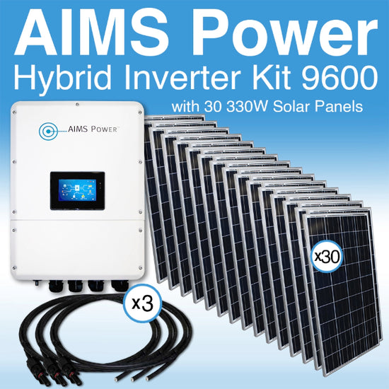 KIT Hybrid Inverter Charger & Solar Panels 9.6 kW Inverter Output | 9900 Watt Solar Panels