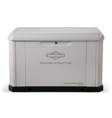 Briggs and Stratton PowerProtect™ 26kW Home Standby Generator primary product showcase highlighting essential features for automatic residential backup power