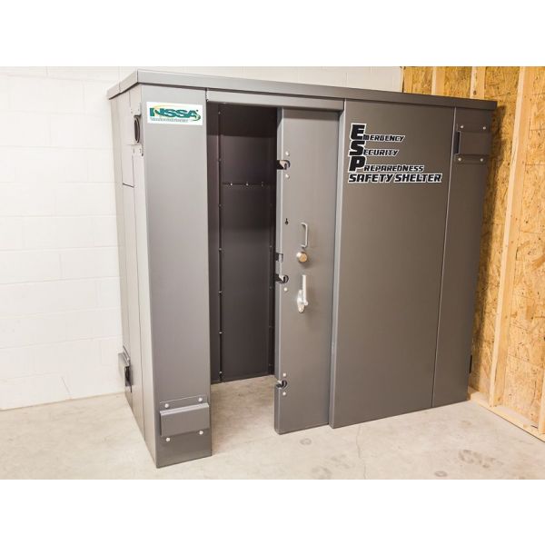 Swisher ESP Metal Tornado Safety Shelter SR84X039G 6Person Residential Capacity primary product showcase highlighting key features and benefits for professional emergency preparedness applications