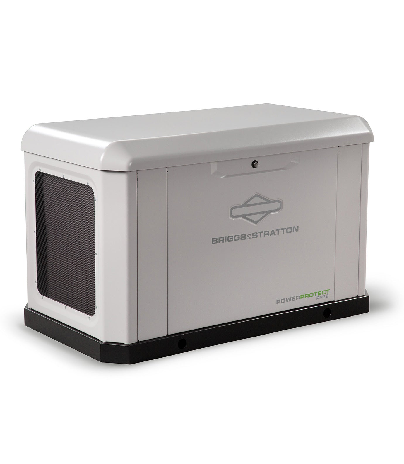 Briggs and Stratton PowerProtect™ 22kW Home Standby Generator with NGMax Technology primary product showcase highlighting essential features for automatic residential backup power