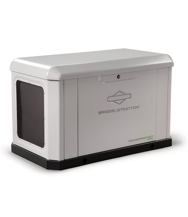 Briggs and Stratton PowerProtect™ 22kW Home Standby Generator with NGMax Technology primary product showcase highlighting essential features for automatic residential backup power