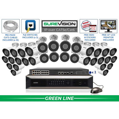 CCTV Security Pros Infrared Bullet 32 Camera 4MP IP Video Recording System primary product showcase highlighting essential features for professional emergency preparedness solutions