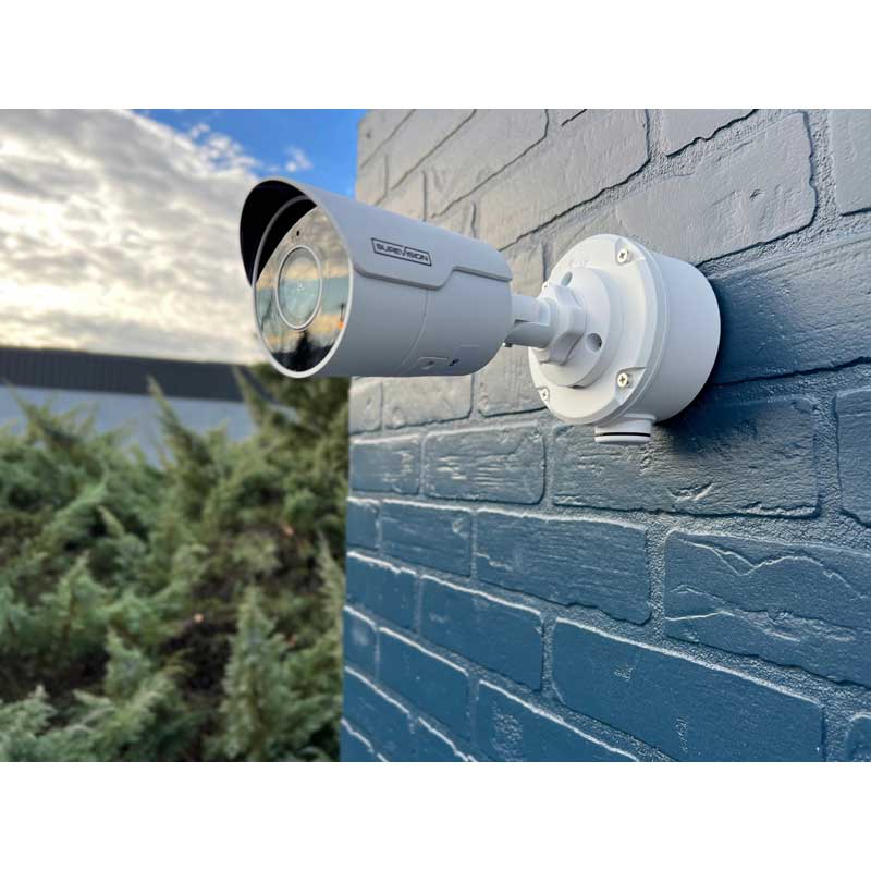 CCTV Security Pros Infrared Bullet 32 Camera 4MP IP Video Recording System technical component view with connection details for professional emergency preparedness solutions