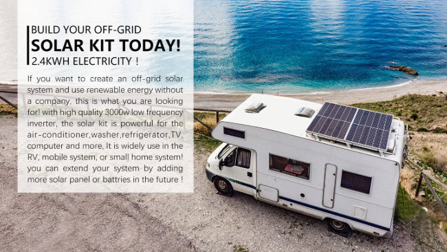 OFF GRID SOLAR SYSTEM 3000W INVERTER 12VDC 120V OUTPUT LIFEPO4 BATTERY 600 WATT SOLAR BACK UP SGK-PRO3