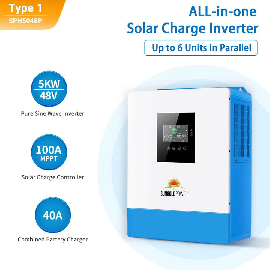 SungoldPower Pure Sine Wave 5000W 48V Solar Charger Inverter - Reliable Energy Solution for Preppers