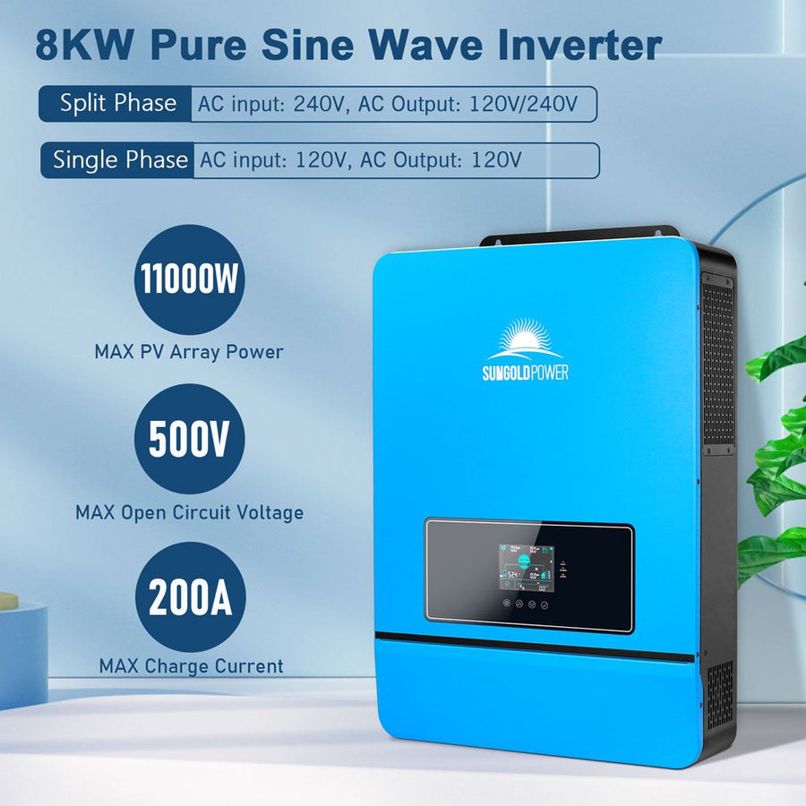 SungoldPower 8KW 48V Split Phase Solar Inverter - Reliable Off-Grid Power Solution