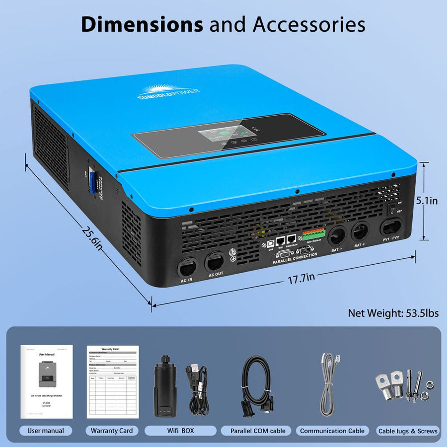 SungoldPower 8KW 48V Split Phase Solar Inverter - Reliable Off-Grid Power Solution