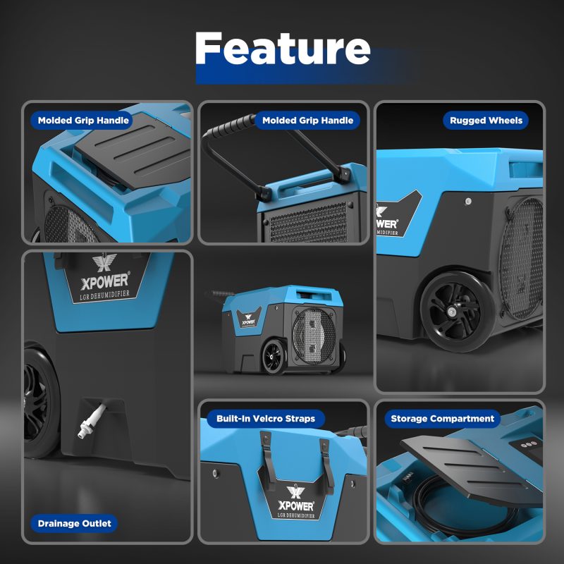 XPOWER XD130Li Low Grain Refrigerant Dehumidifier Ultimate Water Damage Solution supplementary technical documentation with detailed specifications for superior water treatment systems