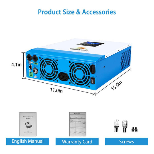 SungoldPower 3000W 24V Solar Inverter Charger - for up to 4000W of solar input