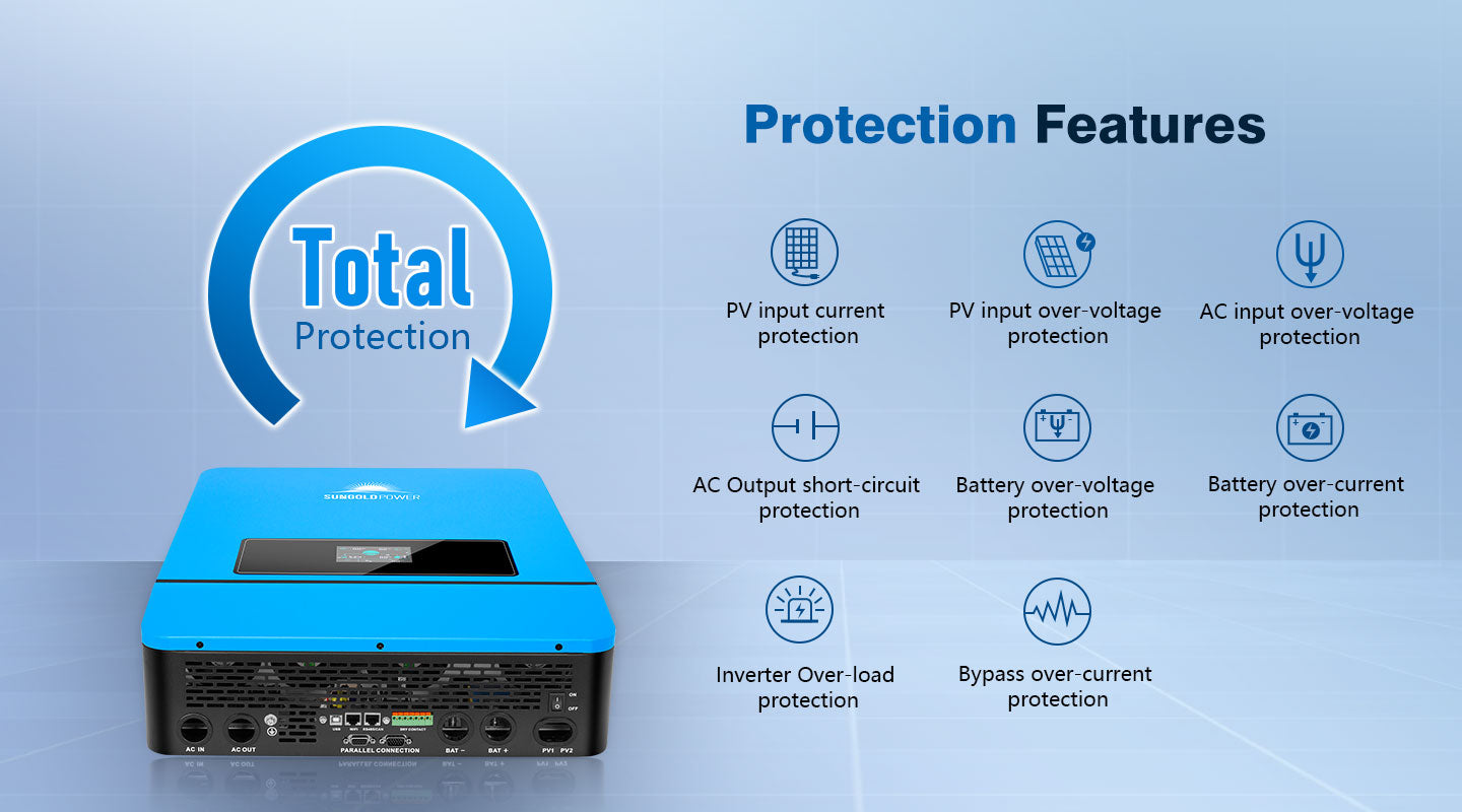 SungoldPower 10KW 48V Split Phase Solar Inverter - Reliable Off-Grid Power