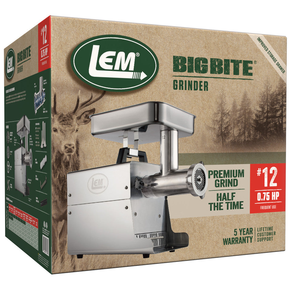 LEM #12 BigBite® Meat Grinder - 0.75 HP for Preppers
