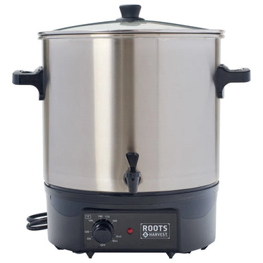 Roots and Harvest 27-liter electric water bath canner with spigot and glass lid