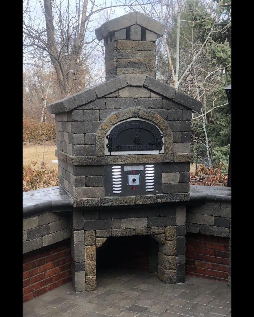 CBO 750 Hybrid Pizza Oven DIY Kit DualFuel Wood or Natural Gas for Perfect Pizzas supplementary technical view with additional specifications for authentic artisan outdoor cooking