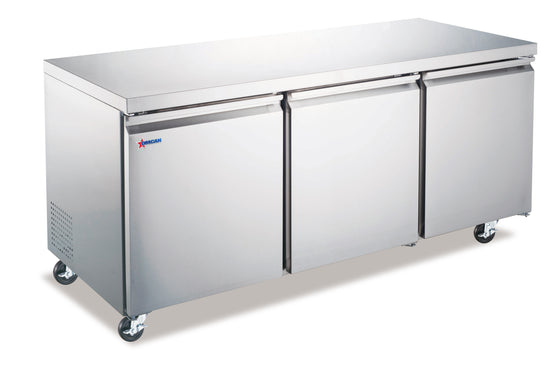 72″ Wide Professional Grade Under-counter Three Doors Refrigerator 15.5 cu.ft. (440 Liters) Capacity