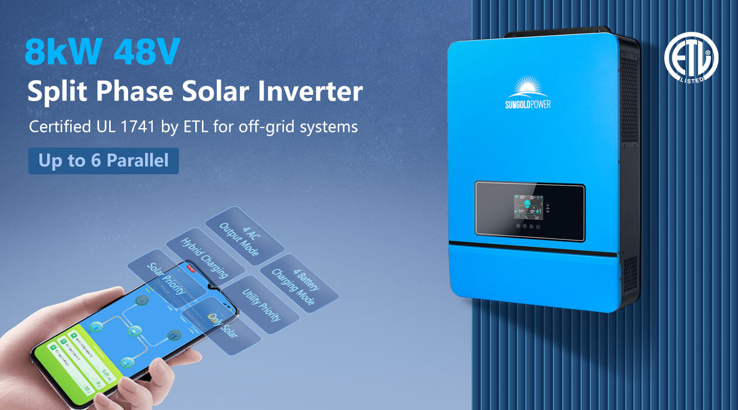 SungoldPower 8KW 48V Split Phase Solar Inverter - Reliable Off-Grid Power Solution