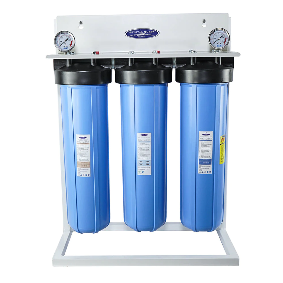 Crystal Quest SMART Big Blue Whole House Water Filter (6-8 GPM | 2-3 People)