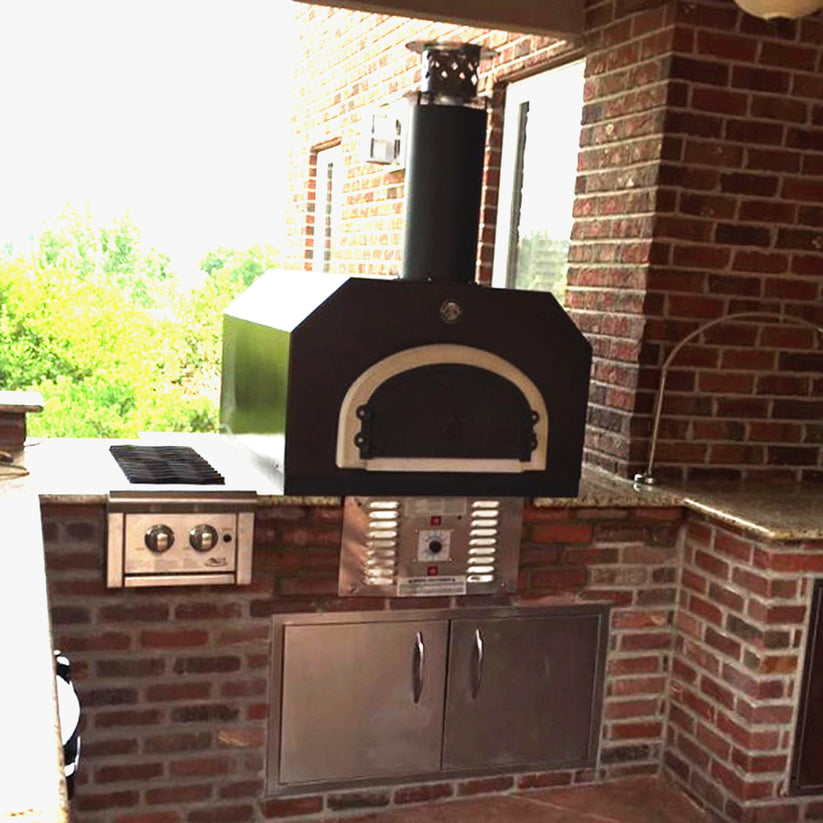 CBO 750 Hybrid Countertop Pizza Oven Dual Fuel Liquid Propane and Wood for Ultimate Outdoor Cooking alternative perspective showing versatile applications for authentic artisan outdoor cooking