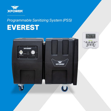 XPOWER Everest Programmable Sanitizing System Ultimate Air Quality Solution detailed construction view demonstrating superior engineering for professional emergency preparedness applications