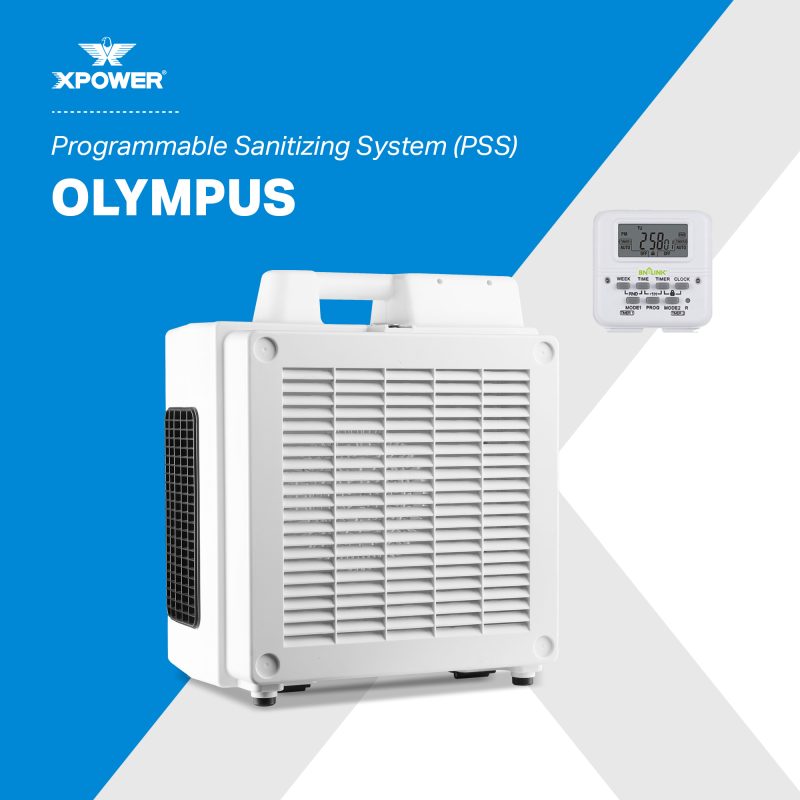 XPOWER Olympus Programmable Sanitizing System Ultimate Air Purifier for Preppers detailed construction view demonstrating superior engineering for professional emergency preparedness applications