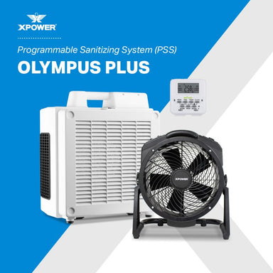 XPOWER Olympus PLUS Programmable Sanitizing System Ultimate Air Purifier Ozone Generator primary product showcase highlighting key features and benefits for reliable backup power generation