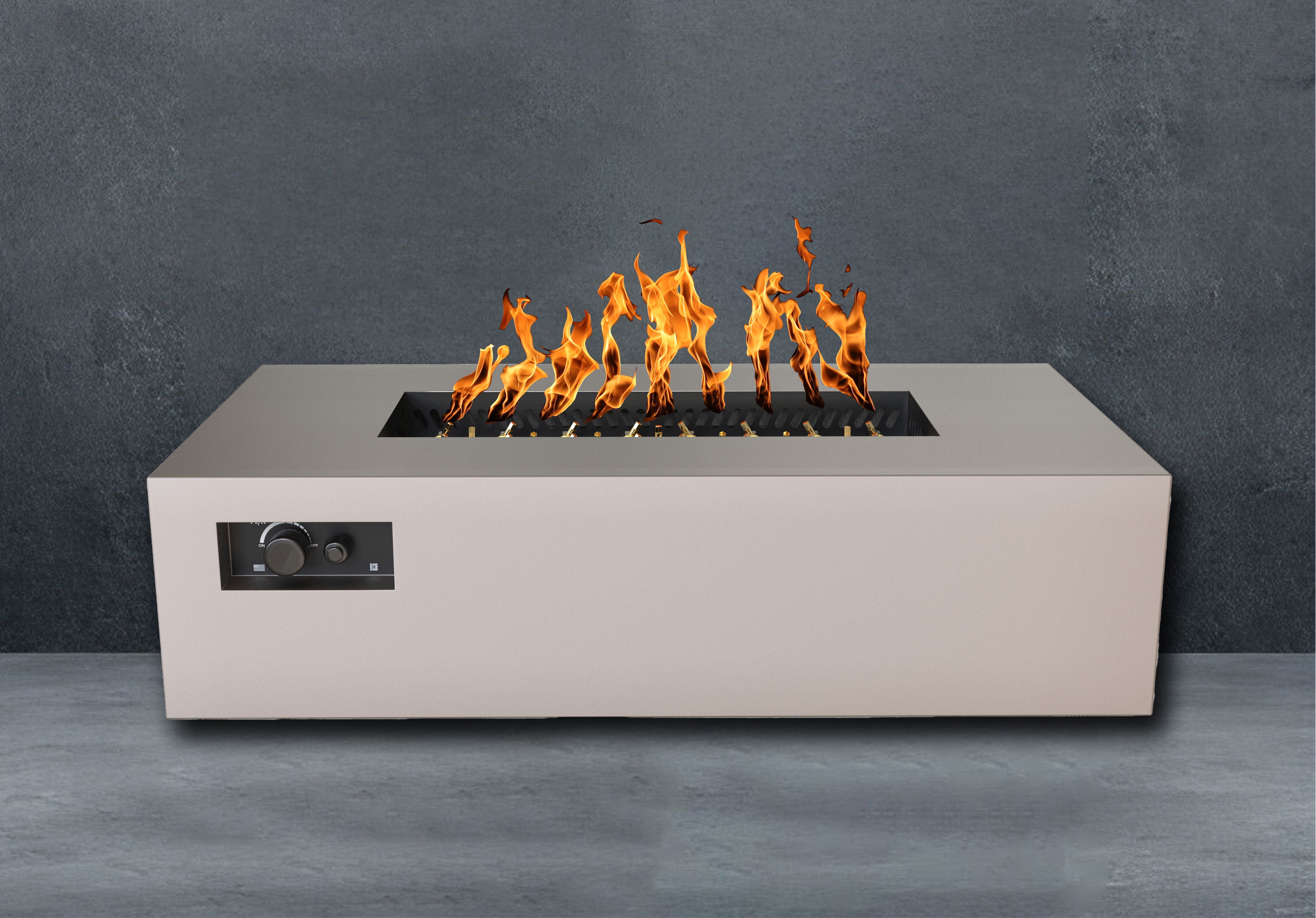 Warming Trends R60 Rectangular AOS Fire Table with 230,000 BTU CROSSFIRE® Burner and WATERSTOP® Fitting