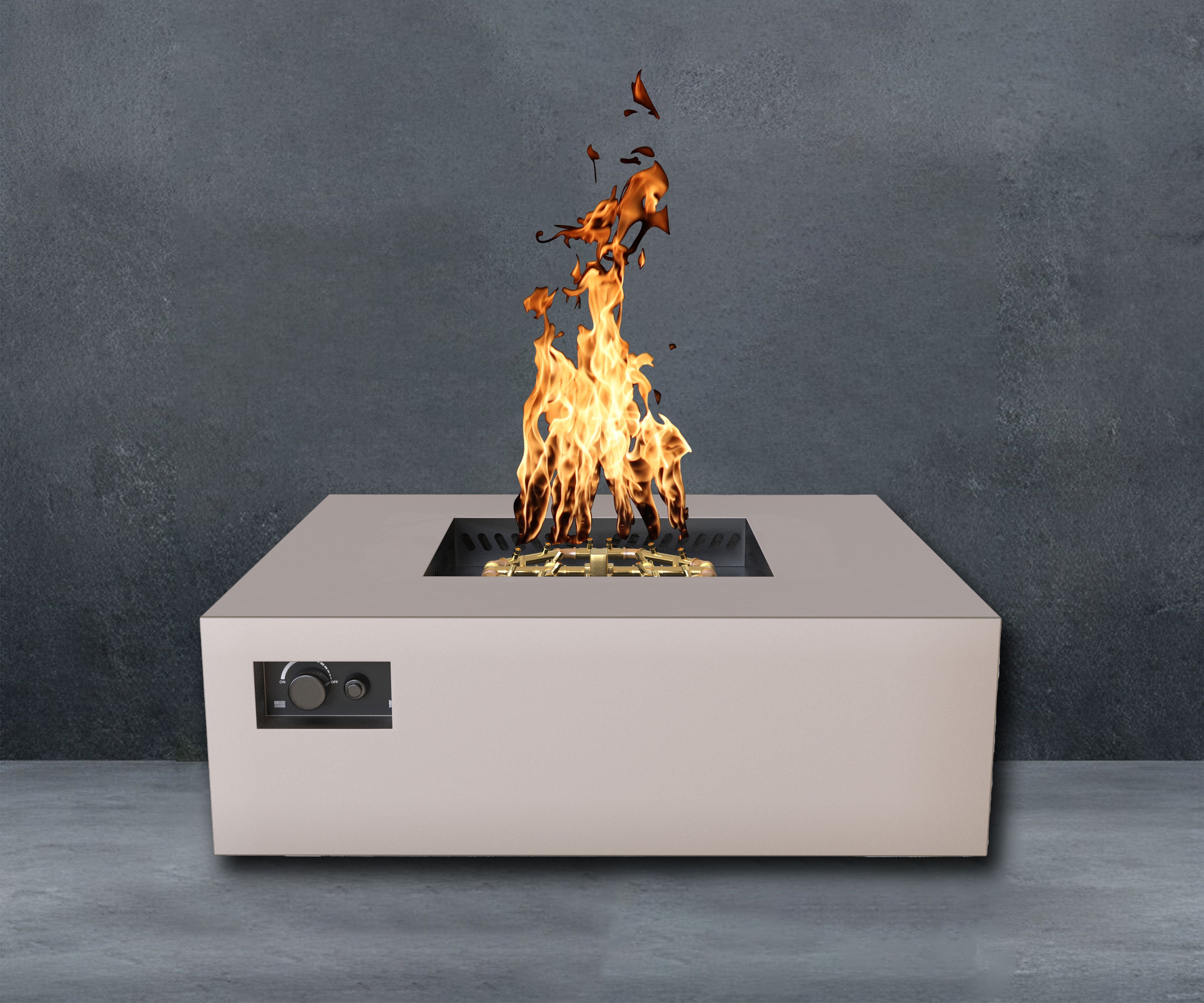 Warming Trends S48 Square AOS Fire Table with 180,000 BTU CROSSFIRE® Burner and WATERSTOP® Fitting