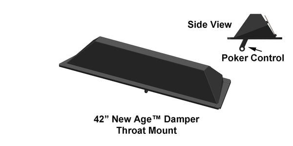 New Age 42" Indoor Throat Mount Damper - Enhance Your Fireplace Efficiency