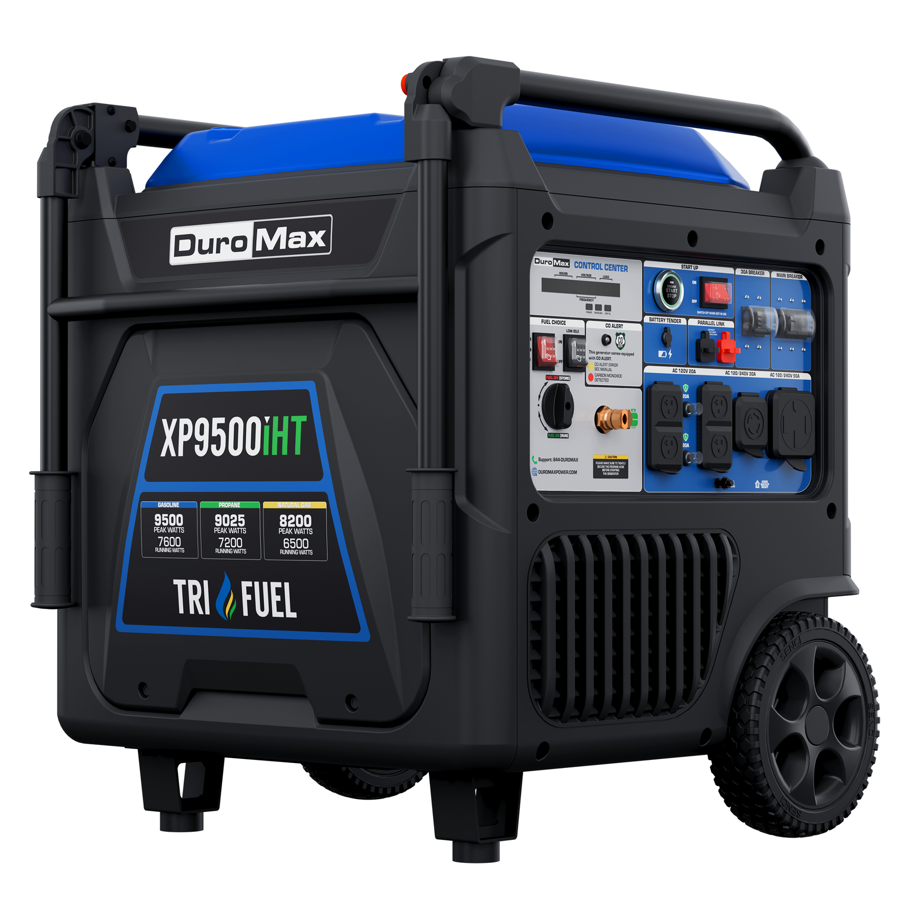 DuroMax XP9500iHT 9,500 Watt Portable Tri Fuel Inverter Generator - Reliable Power for Preppers