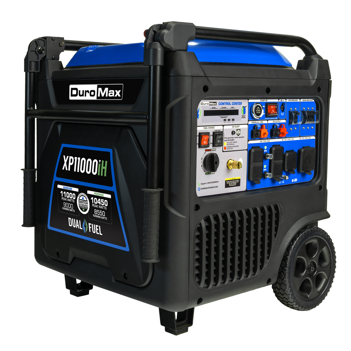 DuroMax XP11000iH 11,000 Watt Portable Dual Fuel Inverter Generator ...
